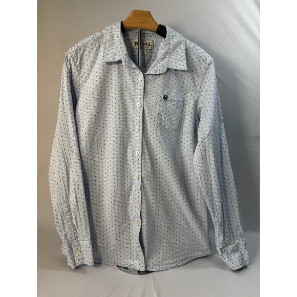 Ariat Other - Ariat‎ REAL Men’s XXL Fitted Western Button Shirt Blue Gingham Cowboy Core